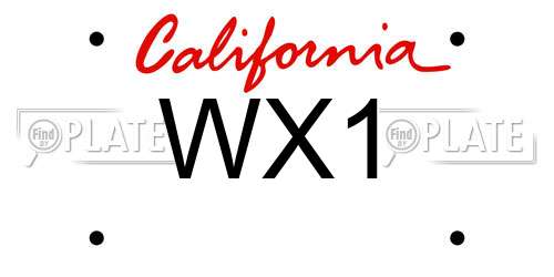 WX1 California License Plate