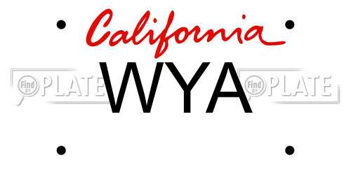 WYA California License Plate