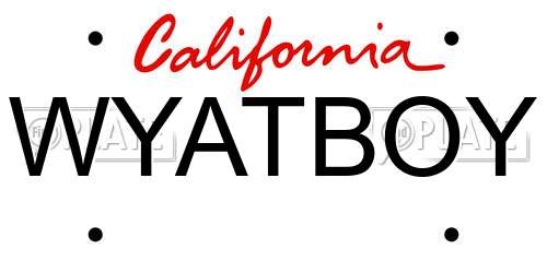 WYATBOY California License Plate