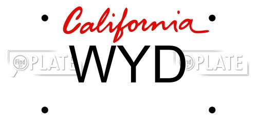 WYD California License Plate