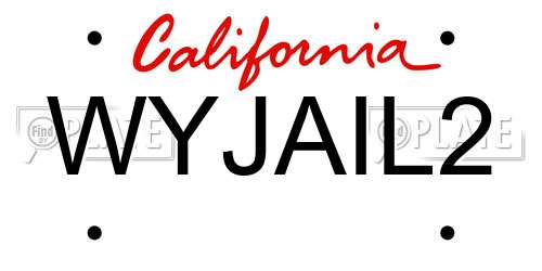WYJAIL2 California License Plate