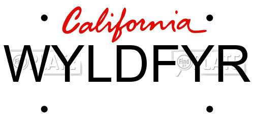 WYLDFYR California License Plate