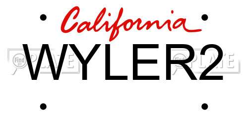 WYLER2 California License Plate