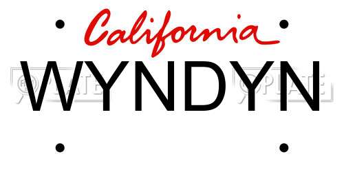 WYNDYN California License Plate