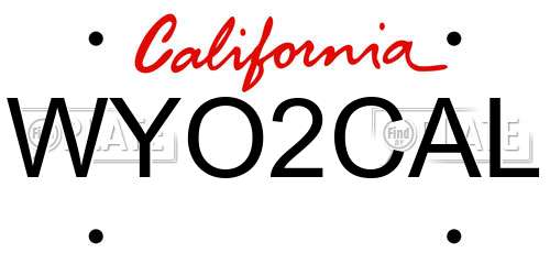 WYO2CAL California License Plate