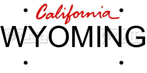 WYOMING California License Plate