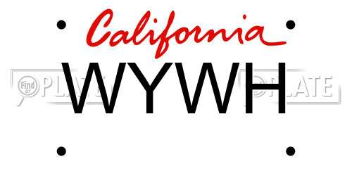 WYWH California License Plate