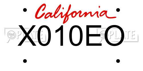 X010EO California License Plate