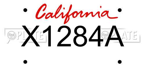 X1284A California License Plate