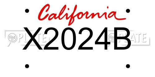 X2024B California License Plate