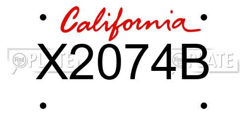 X2074B California License Plate