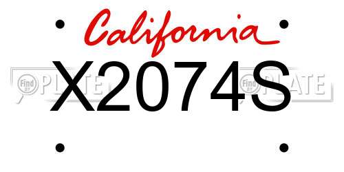 X2074S California License Plate