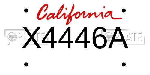 X4446A California License Plate