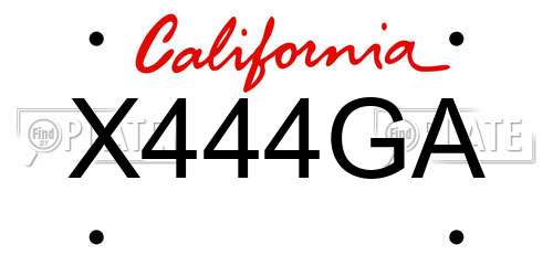X444GA California License Plate