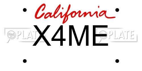 X4ME California License Plate