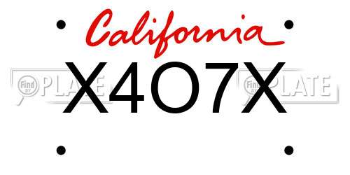 X4O7X California License Plate