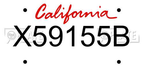 X59155B California License Plate
