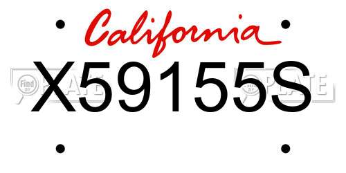 X59155S California License Plate
