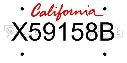 X59158B California License Plate