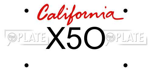 X5O California License Plate