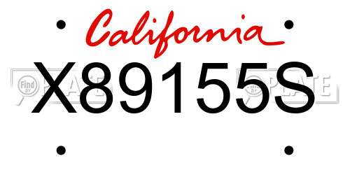 X89155S California License Plate
