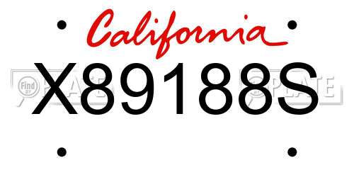 X89188S California License Plate
