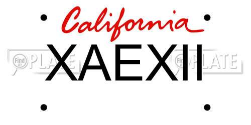 XAEXII California License Plate