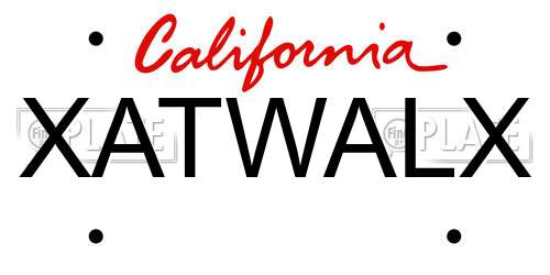 XATWALX California License Plate