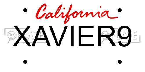 XAVIER9 California License Plate