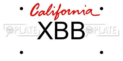 XBB California License Plate