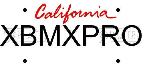 XBMXPRO California License Plate