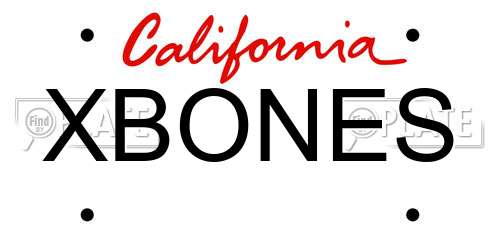 XBONES California License Plate
