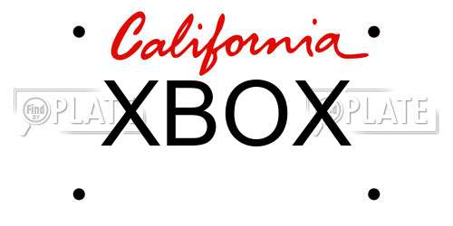 XBOX California License Plate