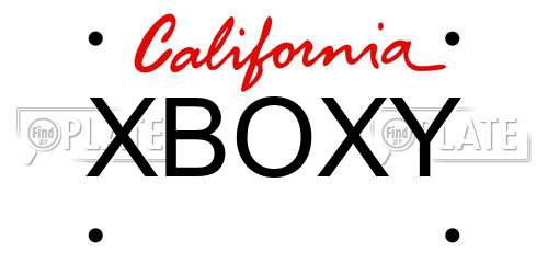 XBOXY California License Plate