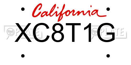 XC8T1G California License Plate