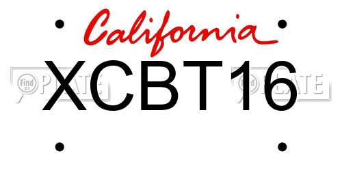 XCBT16 California License Plate