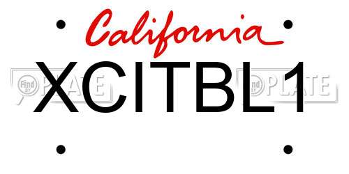 XCITBL1 California License Plate
