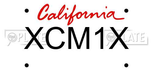 XCM1X California License Plate