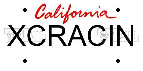 XCRACIN California License Plate
