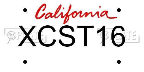 XCST16 California License Plate