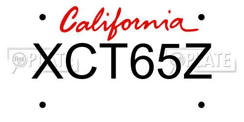 XCT65Z California License Plate
