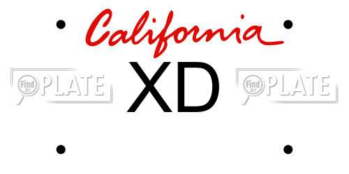 XD California License Plate