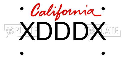 XDDDX California License Plate