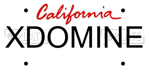 XDOMINE California License Plate