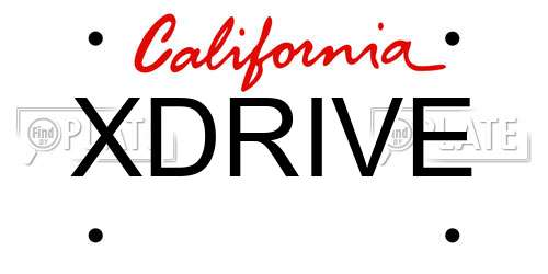 XDRIVE California License Plate