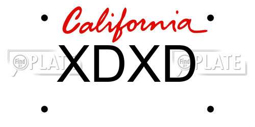 XDXD California License Plate