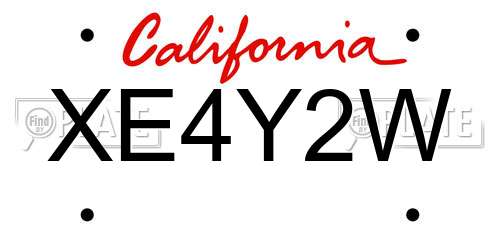 XE4Y2W California License Plate