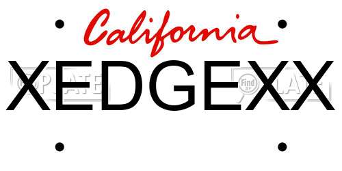 XEDGEXX California License Plate