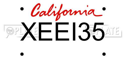 XEEI35 California License Plate