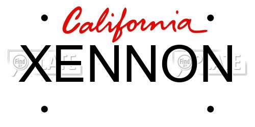 XENNON California License Plate